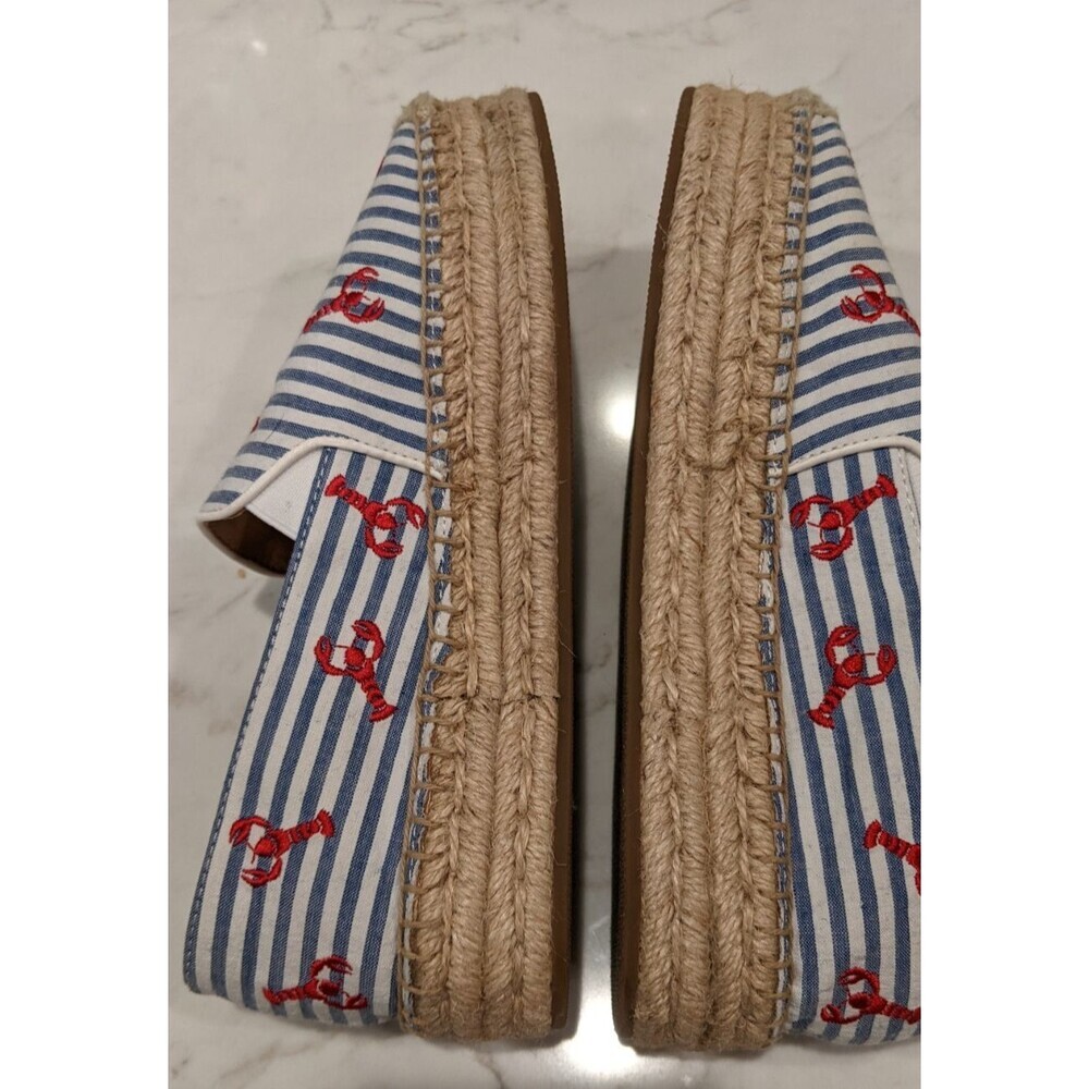 NEW~Talbots Quinn Platform Espadrilles Lobster Print Seersucker Slip-On Shoe 5.5 - Picture 8 of 11